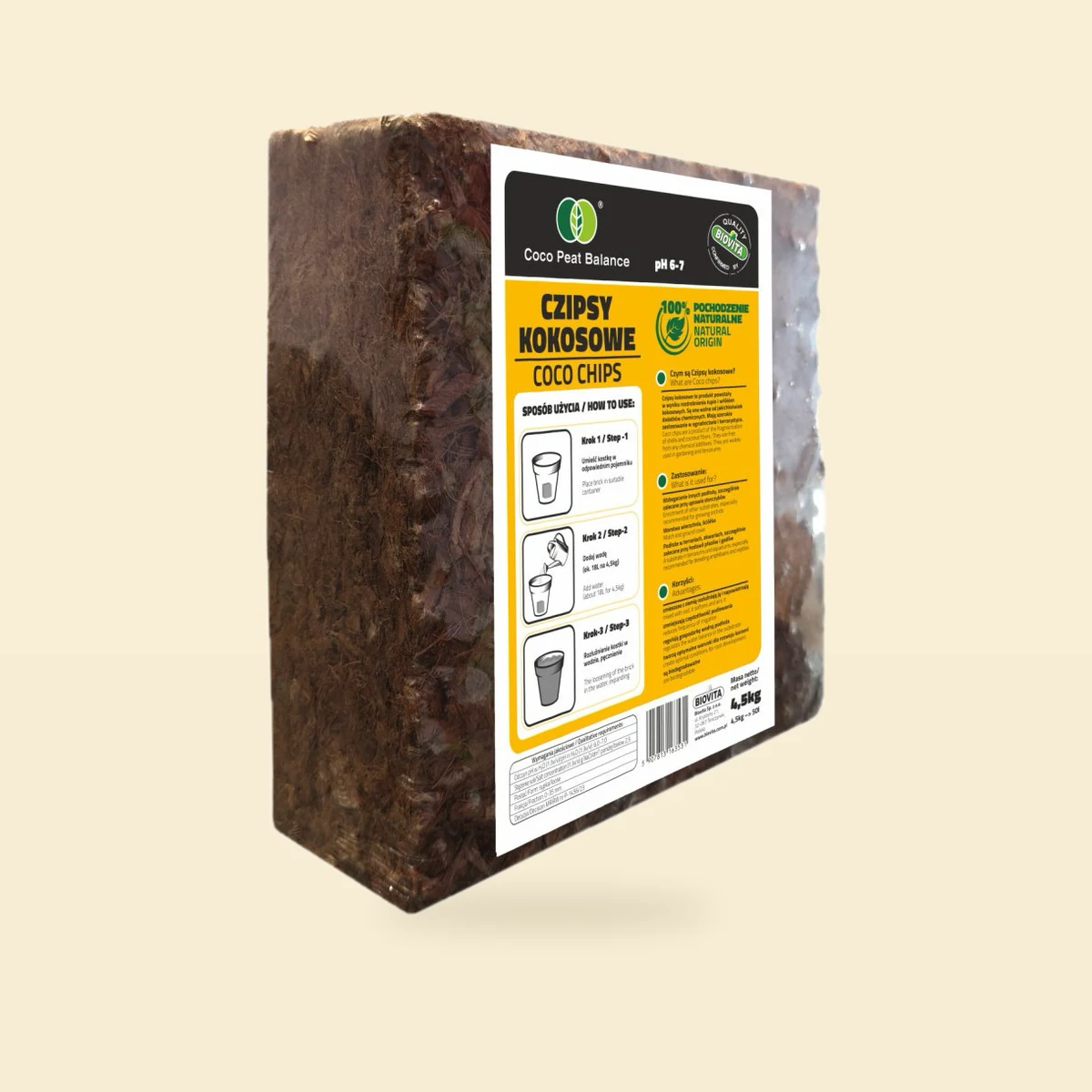 Coco chips czipsy kokosowe brykiet Biovita 4,5 kg