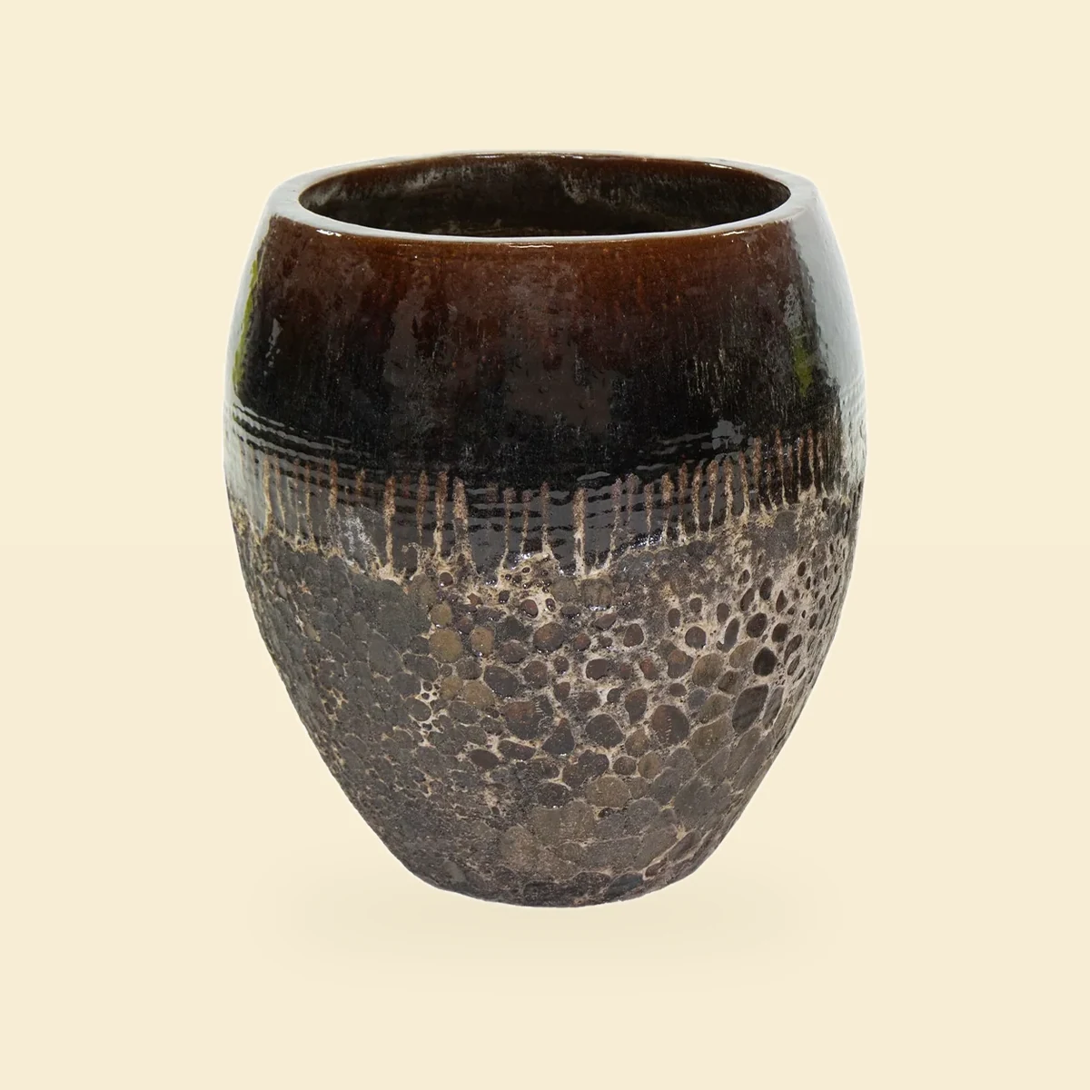 Donica Ceramiczna Antique Belly Vulcano Brazowa Bez