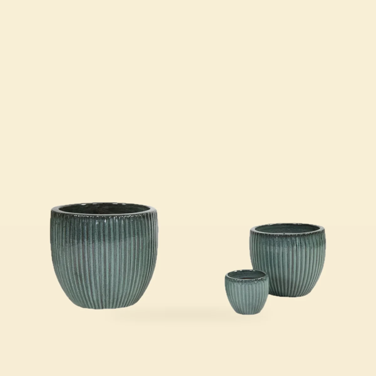 Donica Portly Egg Rib 20x18 cm Moss Green