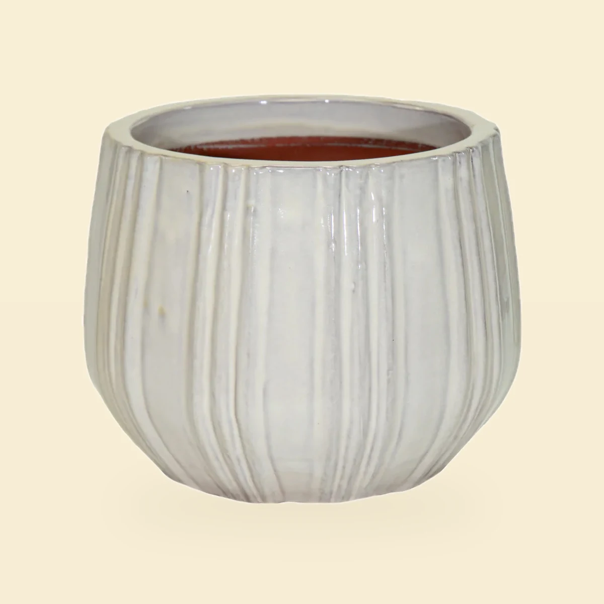 Donica Portly Egg Stripes White Bez
