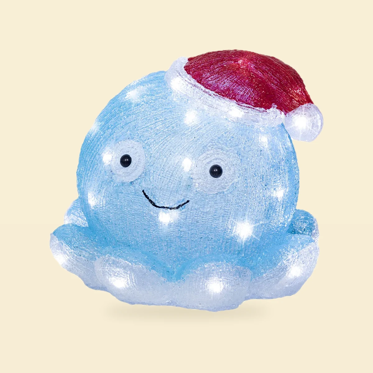 Figura akrylowa LED meduza niebieska w czerwonej czapce 29x26 cm Figura akrylowa LED meduza niebieska w czerwonej czapce 29x26 cm