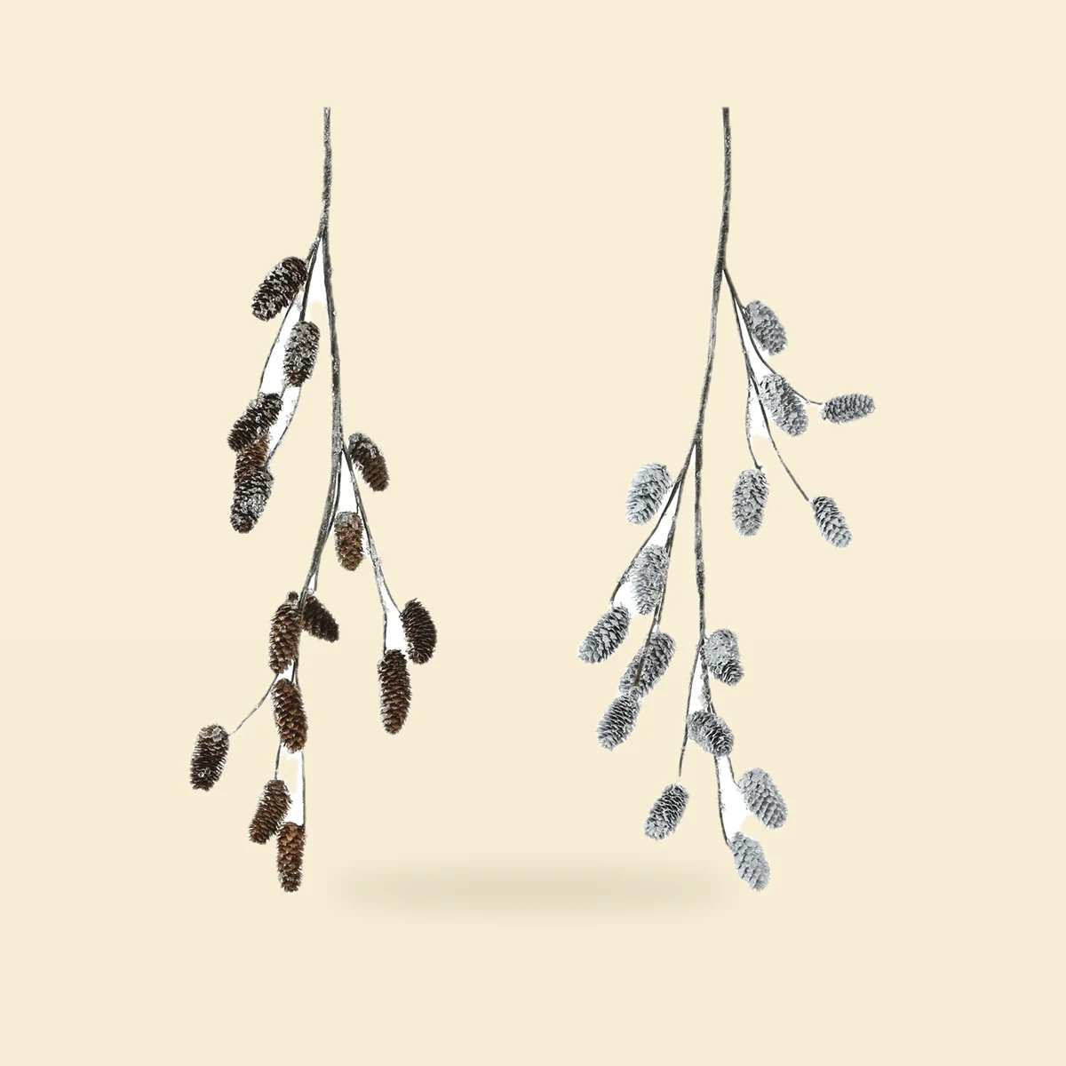 Girlanda sztuczna z szyszek śnieżonych – różne kolory, 130 cm