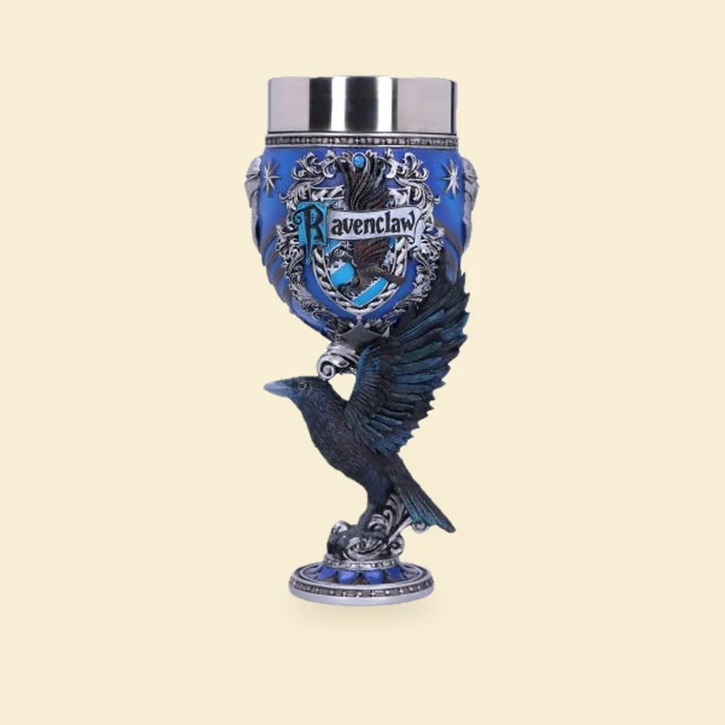 Kielich Ravenclaw z nóżką orłem metalowy niebieski – Harry Potter 19,5 cm