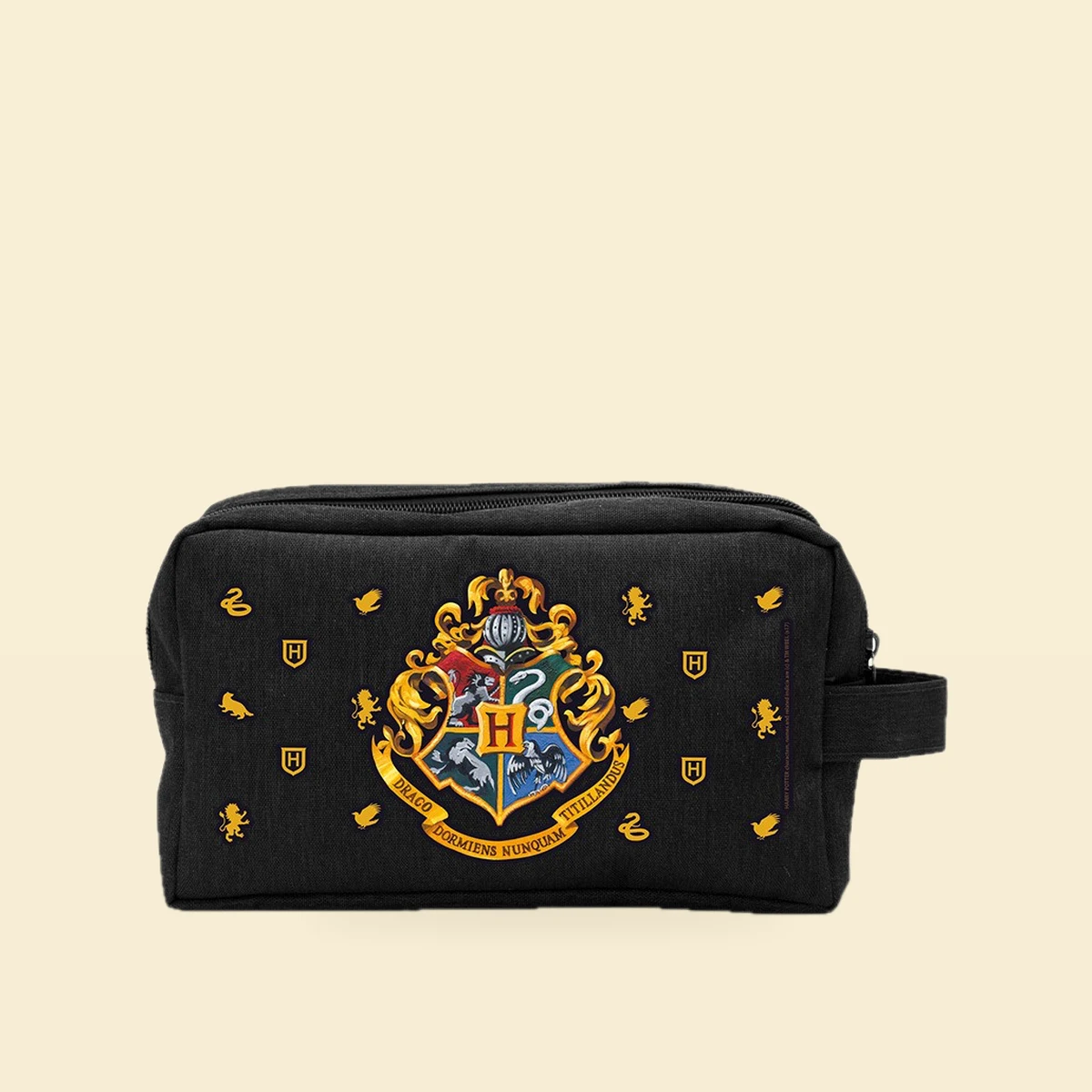 Kosmetyczka czarna z herbem Hogwartu – Harry Potter 26×14×8,5 cm