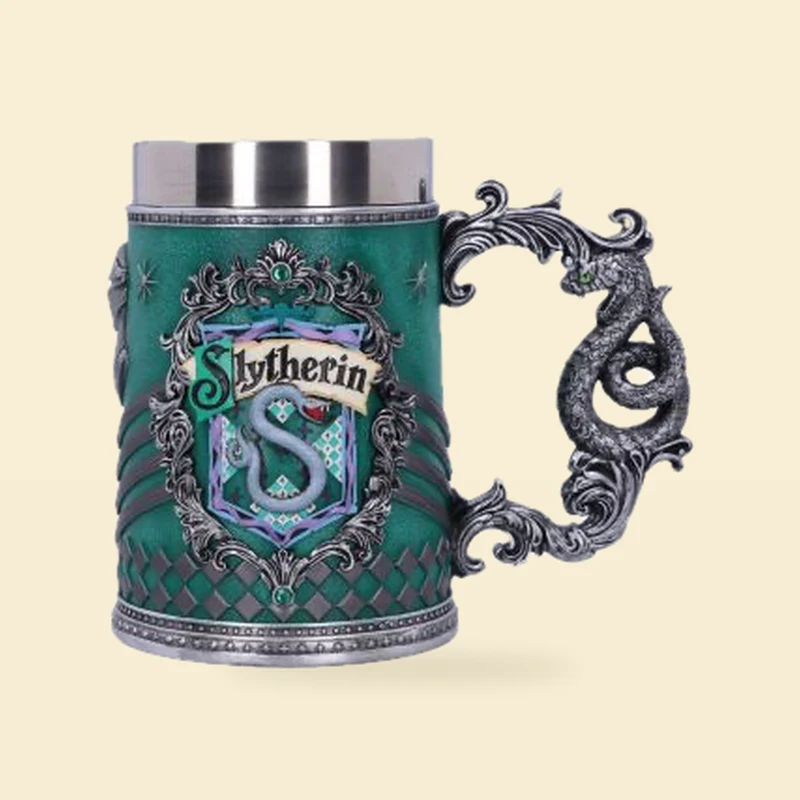 Kubek Slytherin z rączką wężem metalowy zielony – Harry Potter 15,5 cm