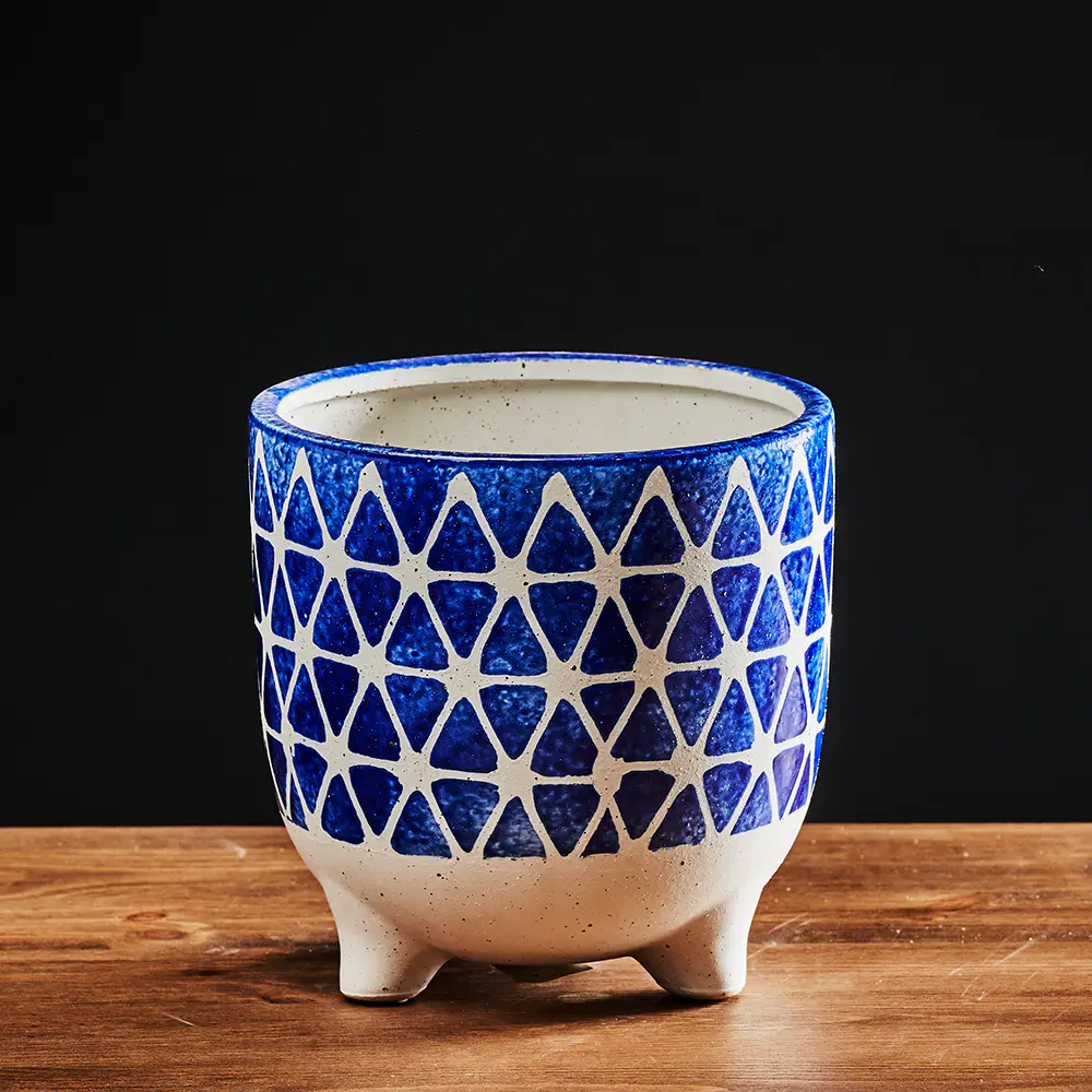 Osłonka Ceramiczna 18x18 cm Biało-niebieska