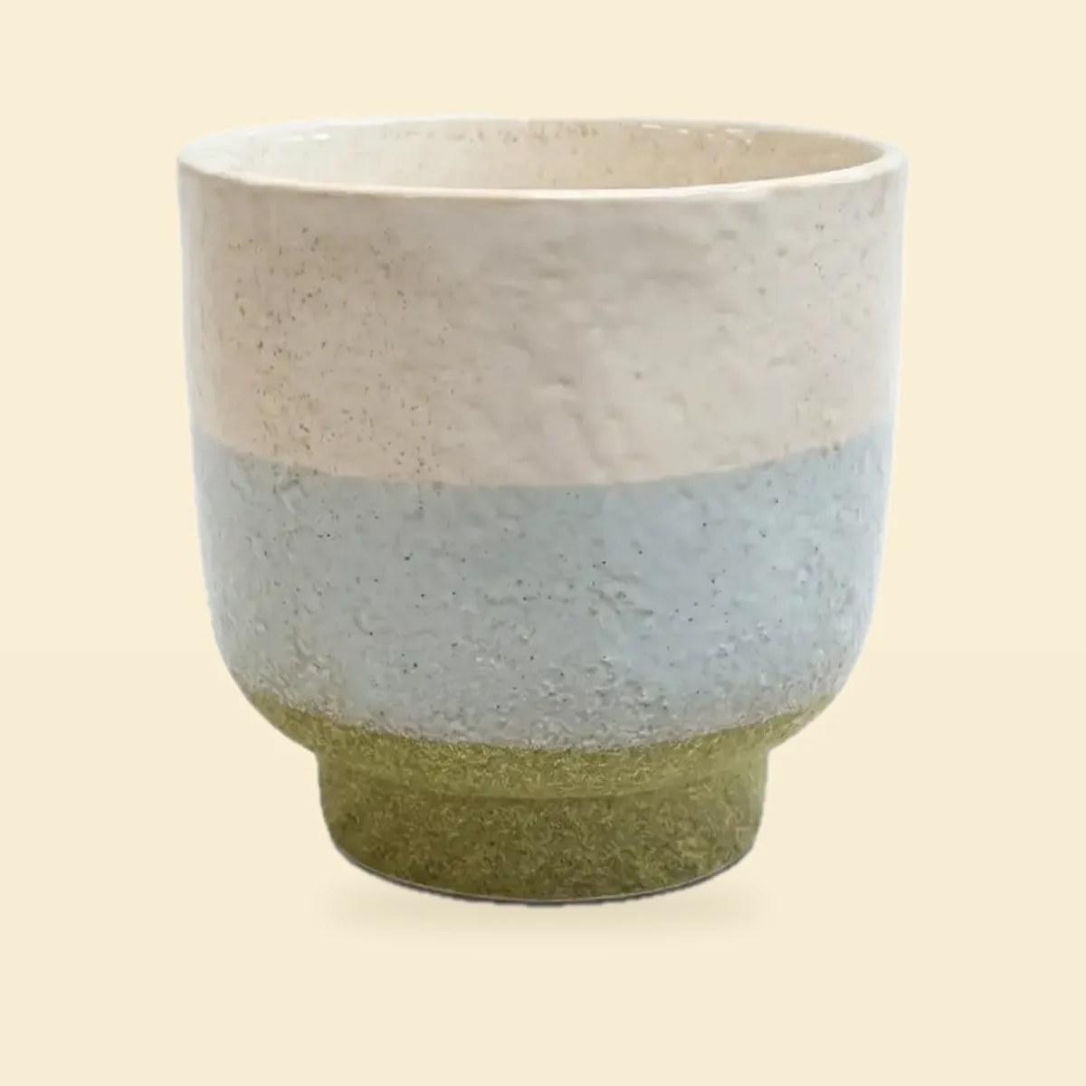 Osłonka ceramiczna trójkolorowa 13,5x13 cm naturalna struktura