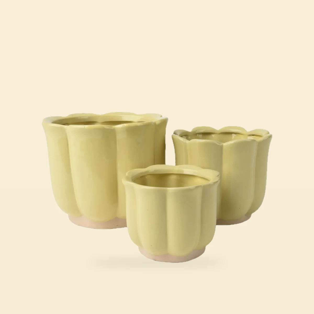 Osłonka ceramiczna z kamionki - żółta