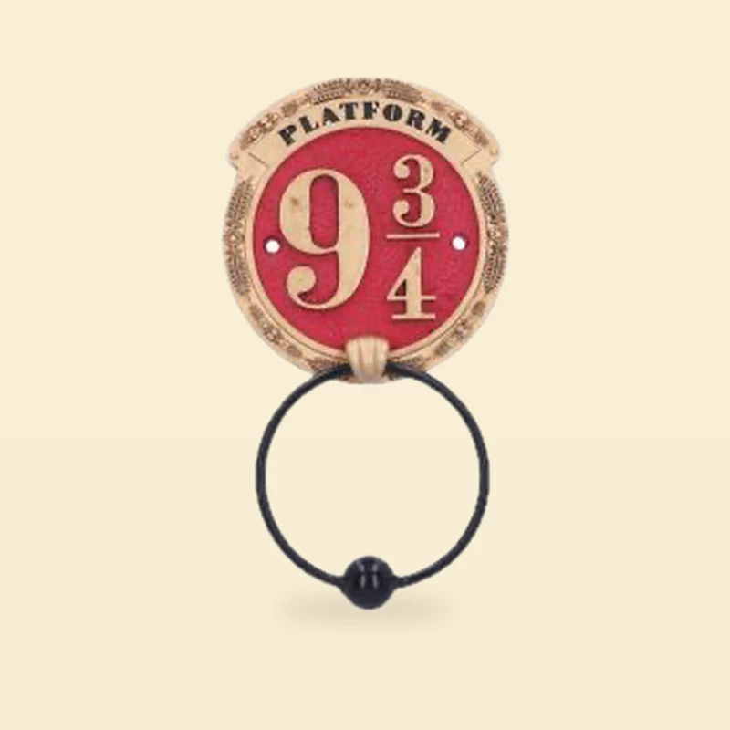 Peron 9 i 3/4 kołatka do drzwi czerwono-złota z czarną rączką – Harry Potter 21,5 cm
