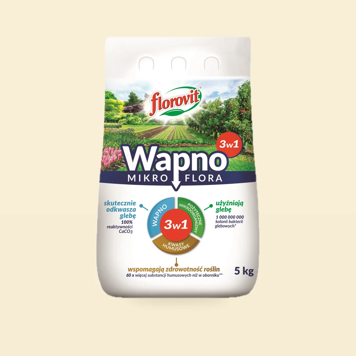 Wapno nawozowe granulowane mikroflora 3w1 florovit 5 kg