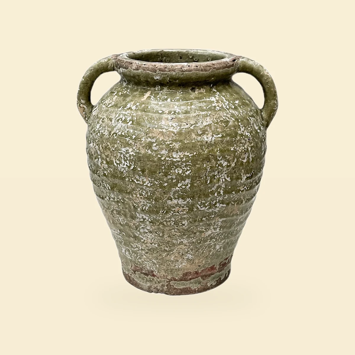 Wazon Ceramiczny Z Uszami X Cm Zielony Bez
