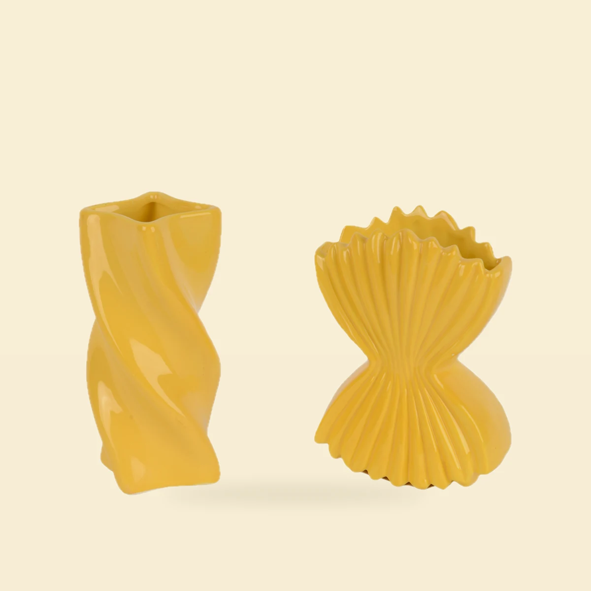 Wazon ceramiczny żółty mix 19×16 cm dekoracyjny