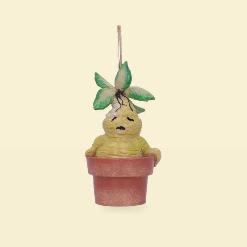 Zawieszka Mandragora zielona w brązowej doniczce – Harry Potter 9,5 cm