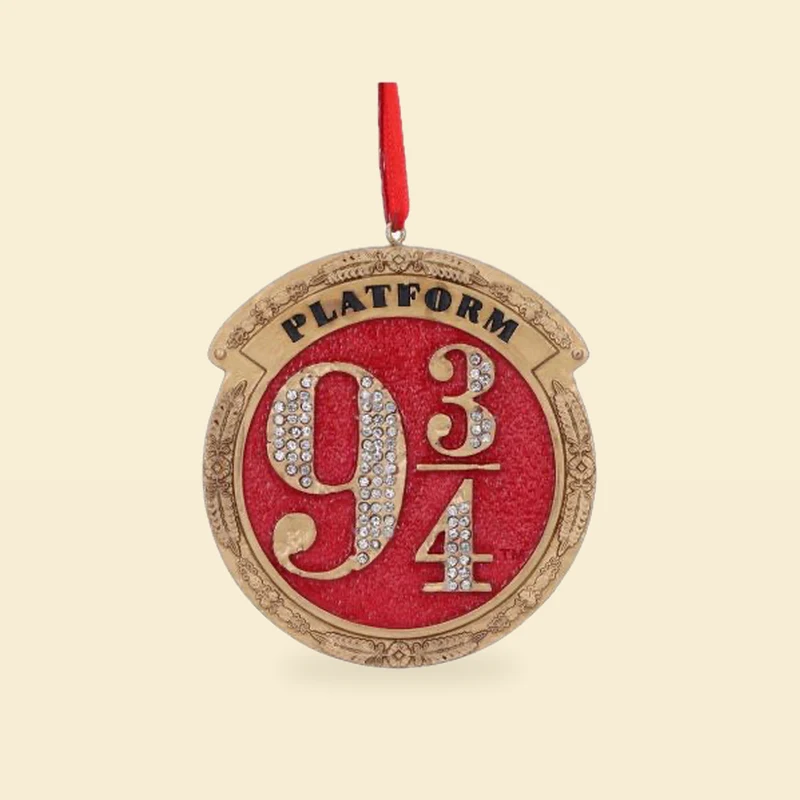 Zawieszka Peron 9 3/4 czerwono-złota z diamencikami – Harry Potter 8 cm