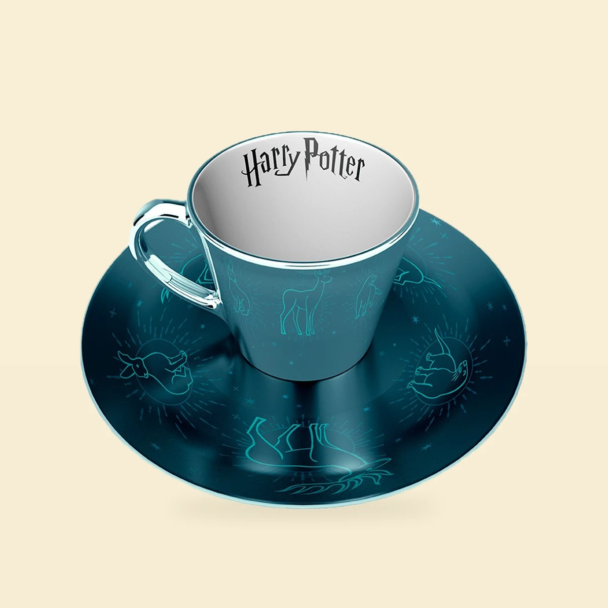 Zestaw filiżanka z talerzykiem – niebieska Patronus – Harry Potter Zestaw filiżanka z talerzykiem – niebieska Patronus – Harry Potter