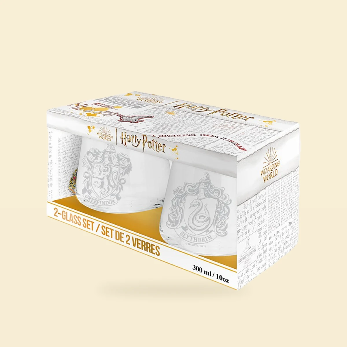 Zestaw szklanek 2 szt. – Gryffindor & Slytherin – Harry Potter 300 ml