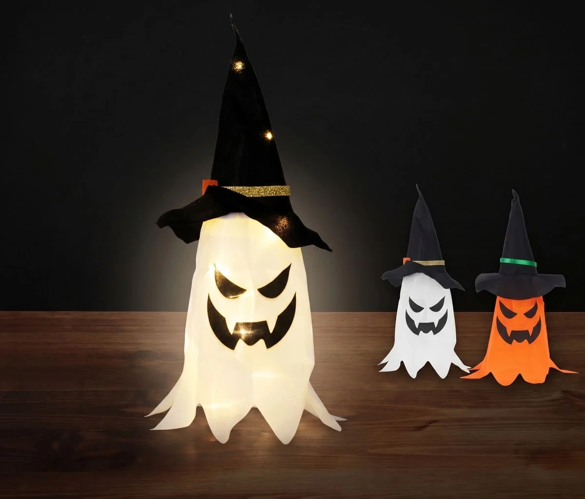 Duszek LED wiszący w kapeluszu – Halloween