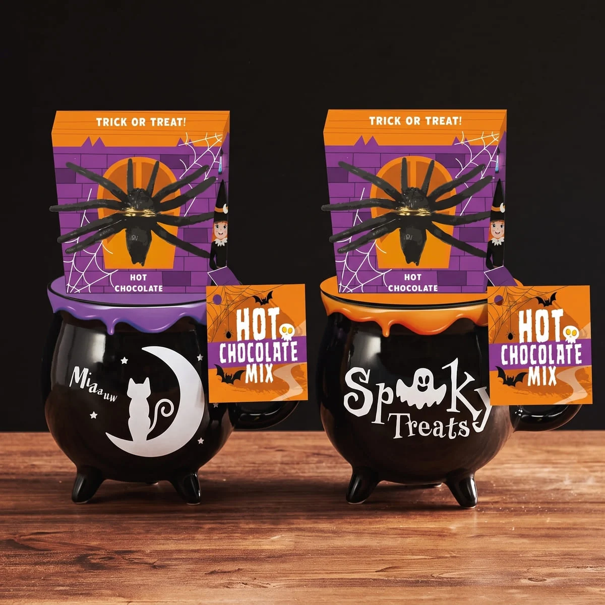 Kociołek kubek czarny z gorącą czekoladą mix – Halloween Kociołek kubek czarny z gorącą czekoladą mix – Halloween