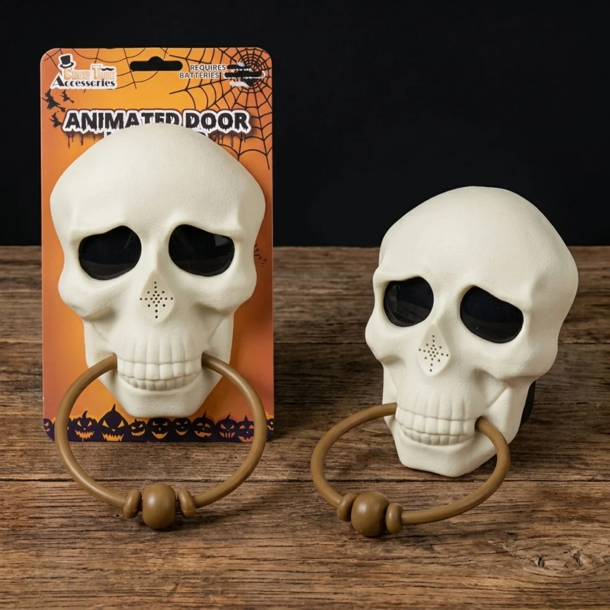 Kołatka na drzwi czaszka z uchwytem – Halloween