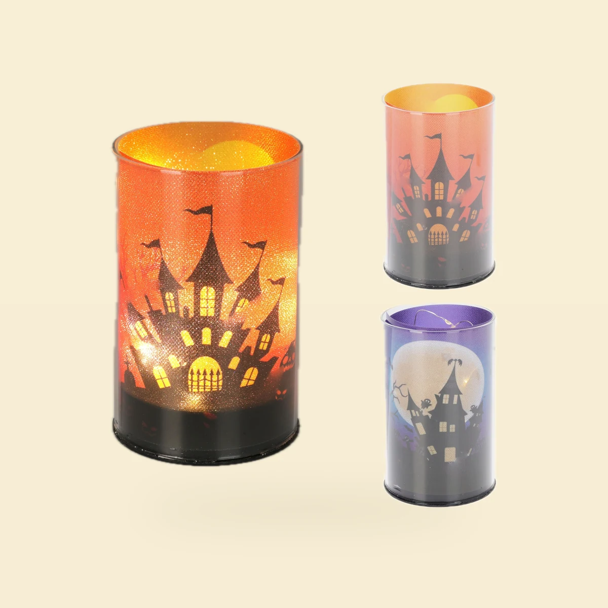 Lampka LED walec z zamkiem mix duża – Halloween