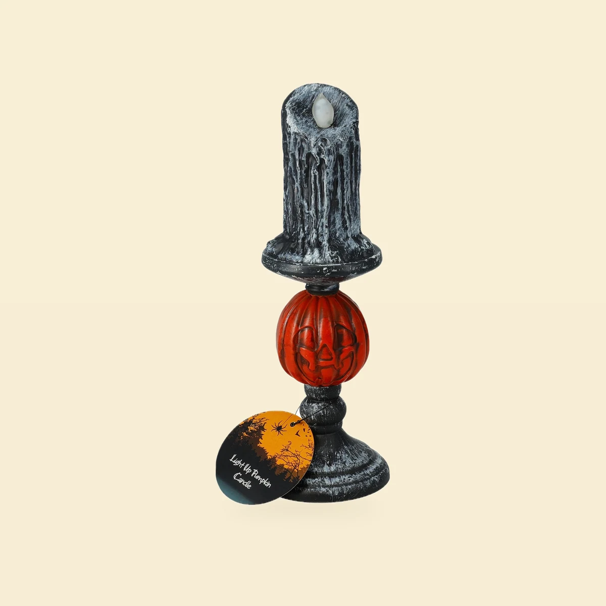 Świeczka LED na świeczniku z dynią / czaszką mix – Halloween Świeczka LED na świeczniku z dynią / czaszką mix – Halloween
