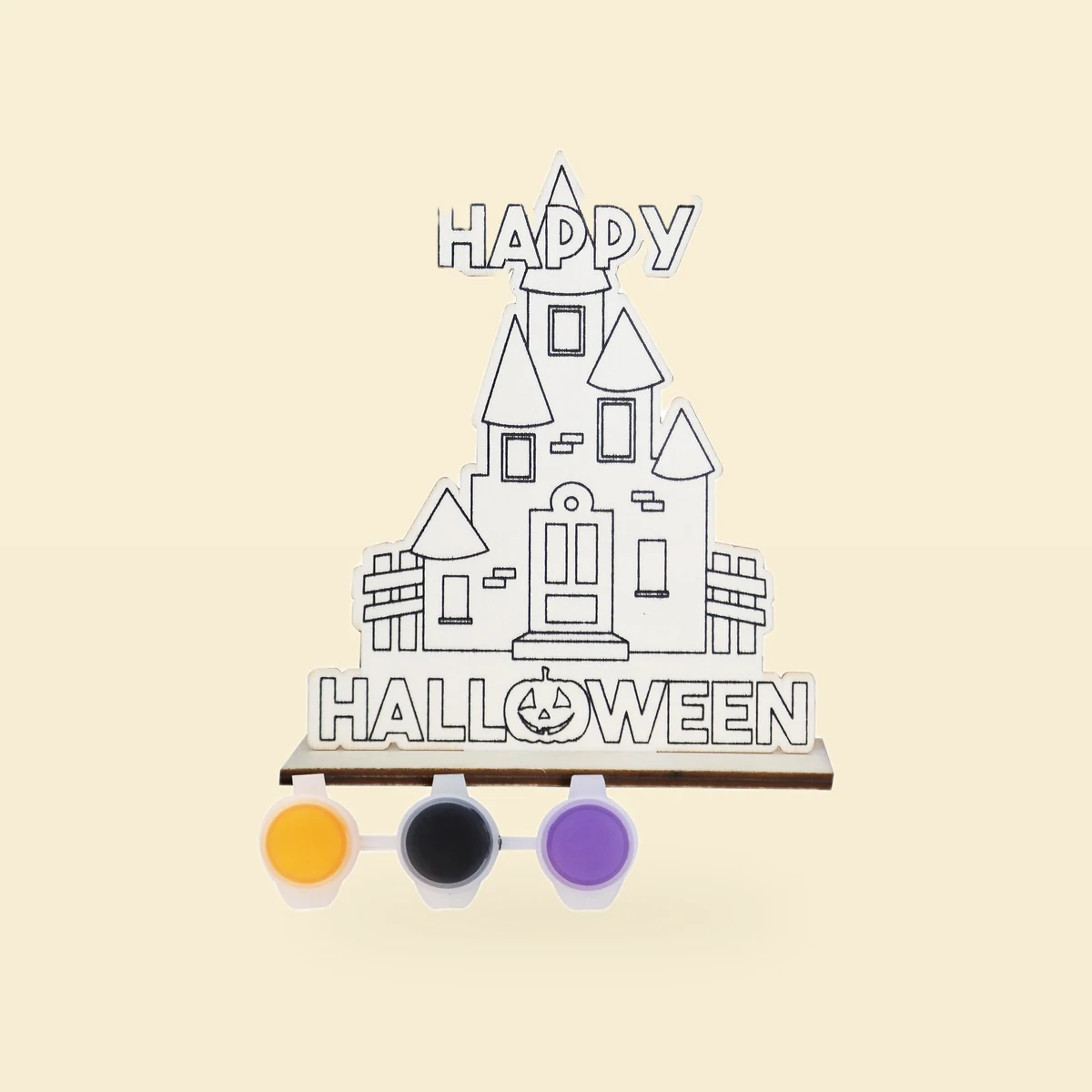 Zestaw do malowania drewniany z farbkami mix – Halloween Zestaw do malowania drewniany z farbkami mix – Halloween